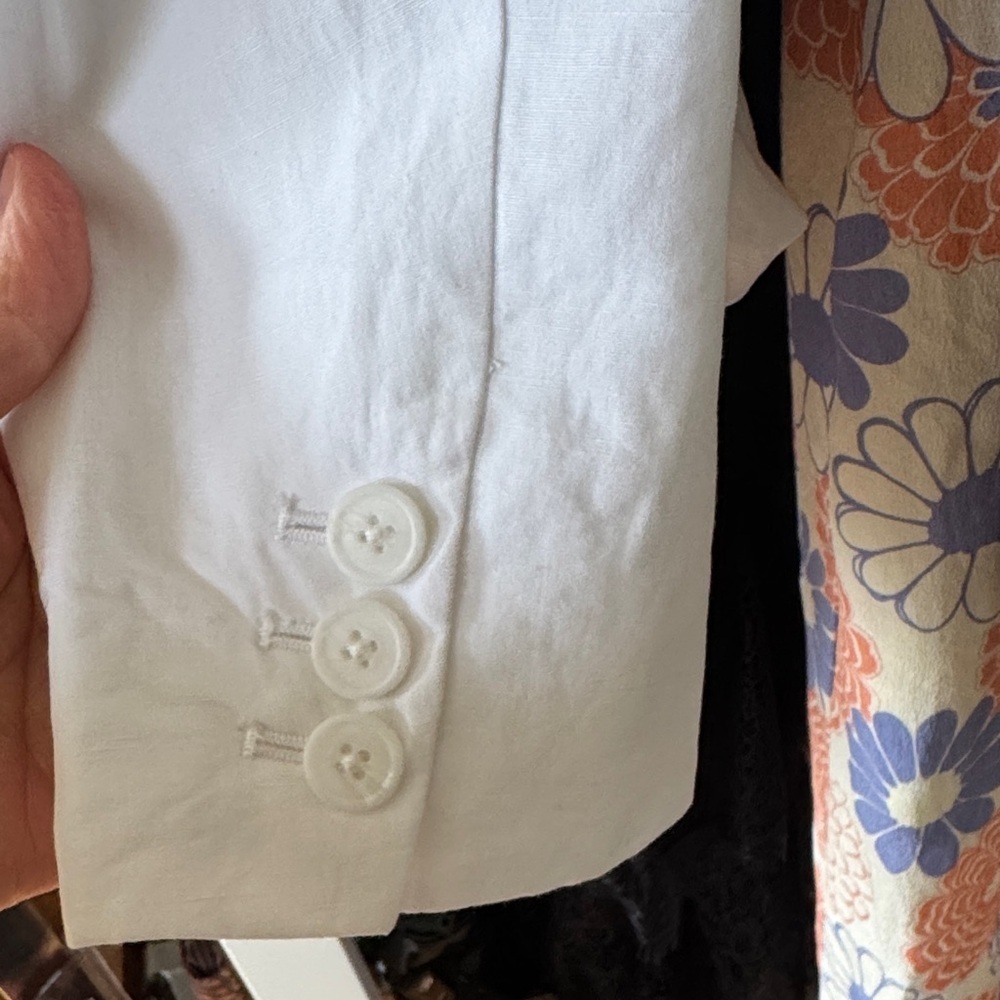 Ulla Johnson Marras Peplum Jacket in White Cotton Linen Sz 0-2 - Picture 12 of 13